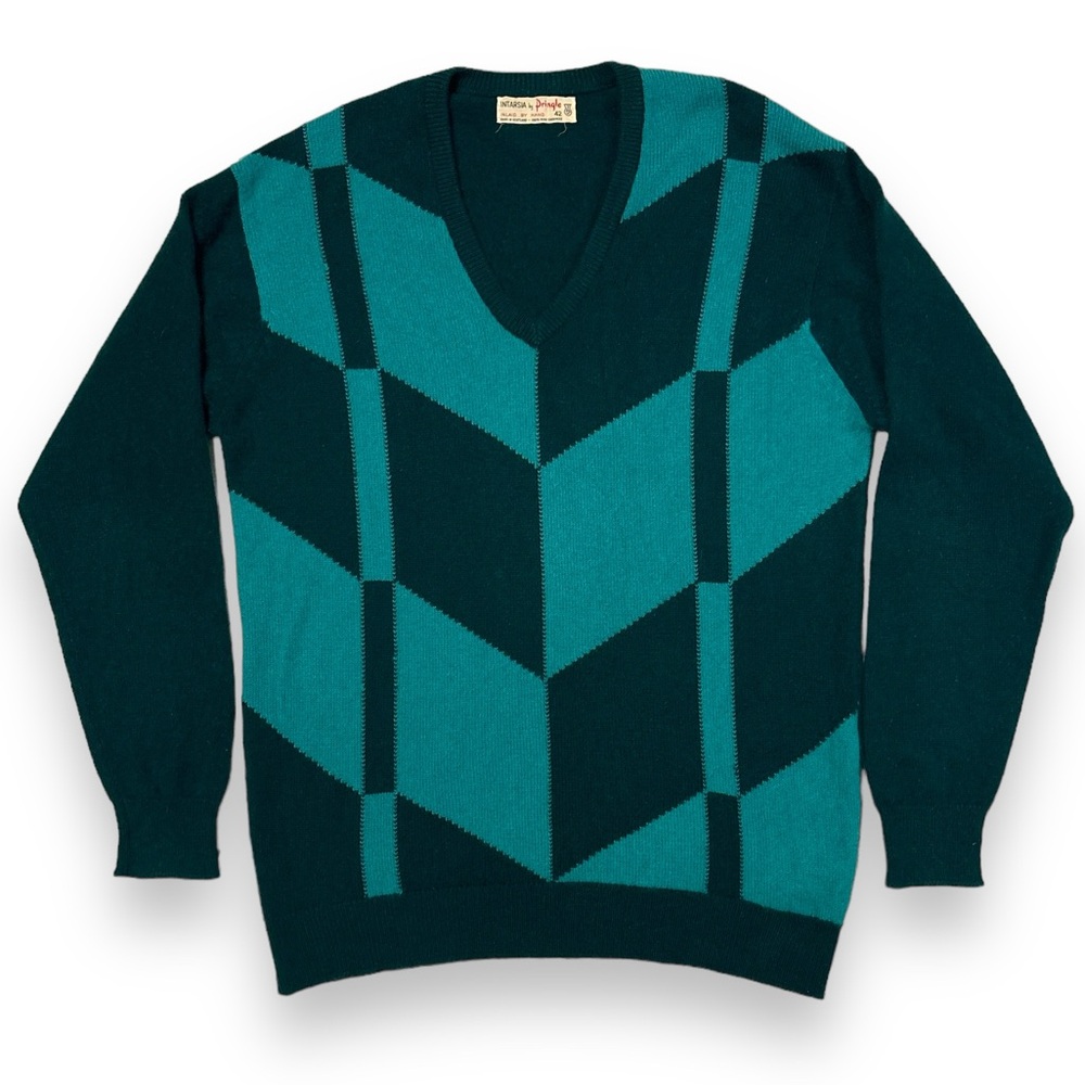 PRINGLE OF SCOTLAND Intarsia Cashmere V-Neck Sweater